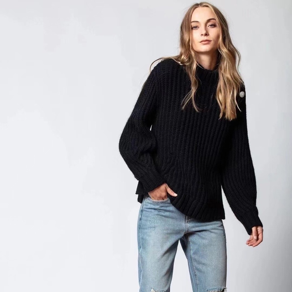 NWT ZADIG & VOLTAIRE Marlon Awa Sweater In Encre - Picture 1 of 8